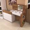 Cómoda 3 Cajones + Mesa Escritorio Extraíble con tocador y espejo